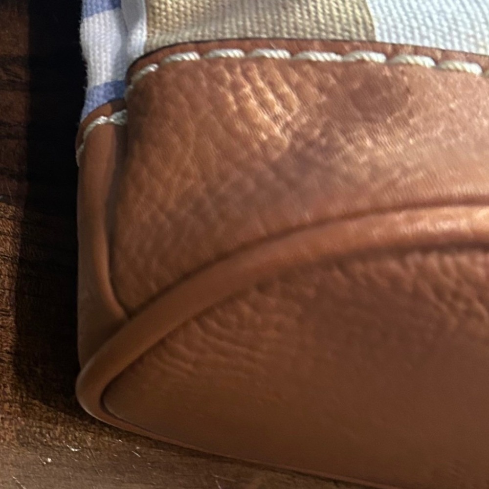 Boc Born Concept Patchwork Stripe Canvas Leather … - image 7